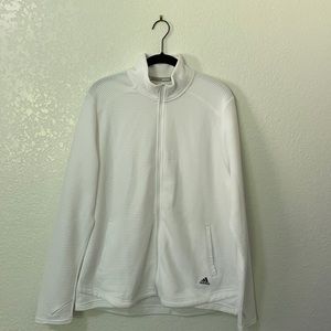 White ribbed zip up jacket